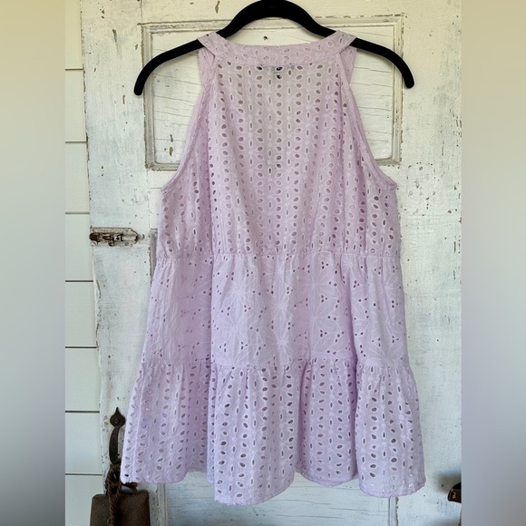 STACCATO, NWOT WOMENS SLEEVELESS, TIERED TOP IN LILAC. 100% COTTON EYELET.SIZE S - Picture 6 of 9